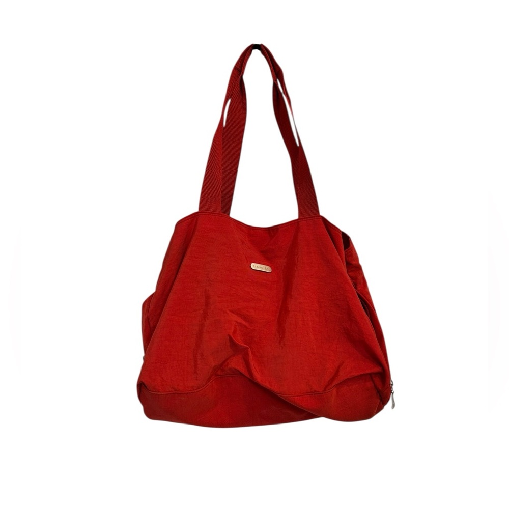 Chicos Red Nylon Tote Bag Shoulder Bag Large‎ Carryall